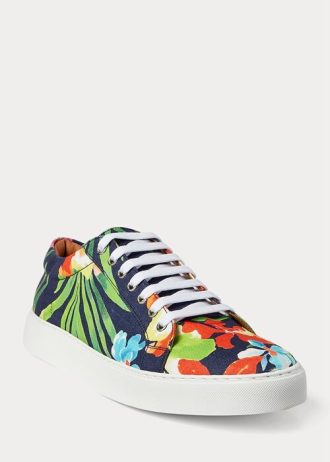 Navy Multicolor Pánské Ralph Lauren Severn Květinové plátěné tenisky