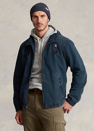 Navy pánské džínové bundy s kapucí Ralph Lauren