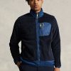 Navy pánské fleecové bundy Ralph Lauren Pile Navy pánské fleecové bundy Ralph Lauren Pile