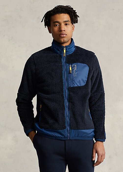 Navy pánské fleecové bundy Ralph Lauren Pile Navy pánské fleecové bundy Ralph Lauren Pile