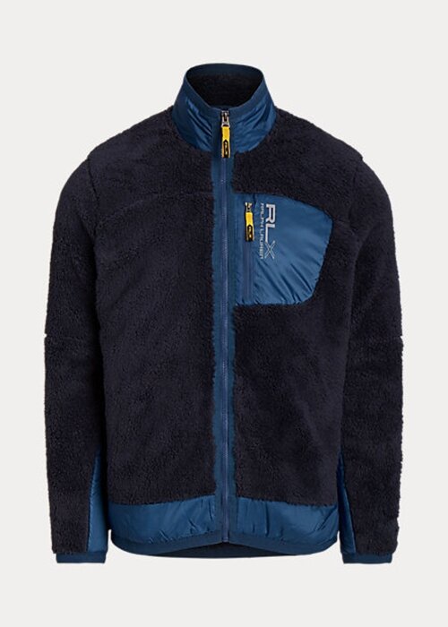 Navy pánské fleecové bundy Ralph Lauren Pile Navy pánské fleecové bundy Ralph Lauren Pile