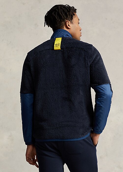 Navy pánské fleecové bundy Ralph Lauren Pile Navy pánské fleecové bundy Ralph Lauren Pile
