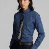 Navy pánské formální košile Ralph Lauren Slim Fit kostkované Dobby Navy pánské formální košile Ralph Lauren Slim Fit kostkované Dobby