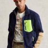 Navy pánské hybridní bundy Ralph Lauren proti větru Navy pánské hybridní bundy Ralph Lauren proti větru