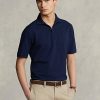 Navy pánské polokošile Ralph Lauren Stretch Mesh na zip
