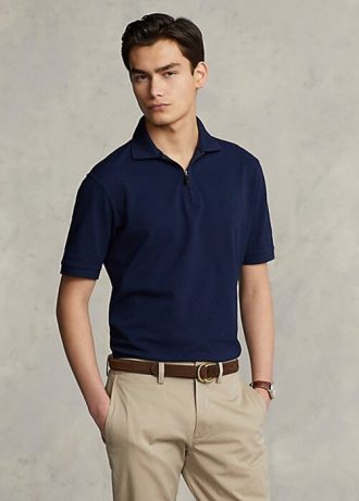 Navy pánské polokošile Ralph Lauren Stretch Mesh na zip Navy pánské polokošile Ralph Lauren Stretch Mesh na zip