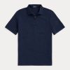 Navy pánské polokošile Ralph Lauren Stretch Mesh na zip