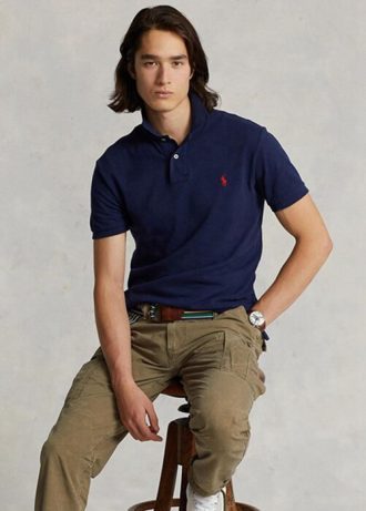 Navy pánské polokošile Slim Fit Mesh Polo od Ralph Lauren Navy pánské polokošile Slim Fit Mesh Polo od Ralph Lauren
