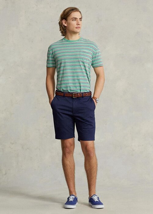 Navy pánské strečové keprové šortky Ralph Lauren Tailored Fit Navy pánské strečové keprové šortky Ralph Lauren Tailored Fit