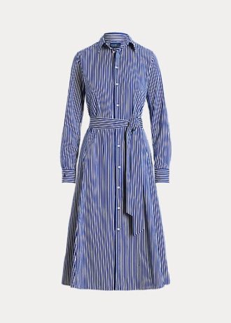 Námořnické / bílé dámské pruhované šaty Ralph Lauren s páskem