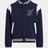Námořnické / bílé Pánské Fleece Letterman bundy Ralph Lauren Námořnické / bílé Pánské Fleece Letterman bundy Ralph Lauren