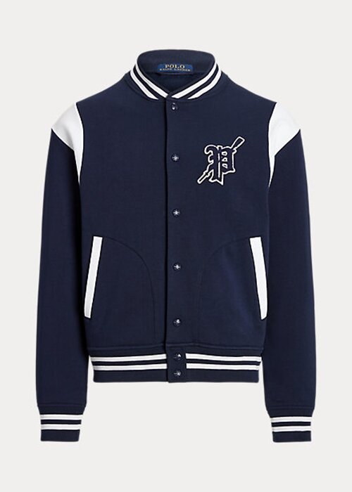 Námořnické / bílé Pánské Fleece Letterman bundy Ralph Lauren Námořnické / bílé Pánské Fleece Letterman bundy Ralph Lauren