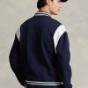 Námořnické / bílé Pánské Fleece Letterman bundy Ralph Lauren Námořnické / bílé Pánské Fleece Letterman bundy Ralph Lauren