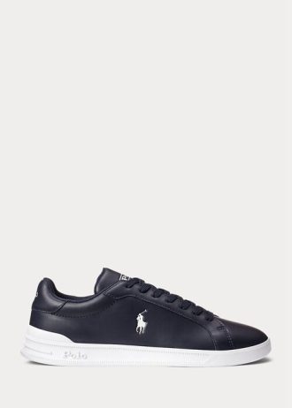 Námořnické / bílé pánské kožené tenisky Ralph Lauren Heritage Court II