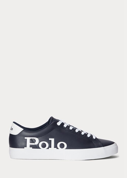 Námořnické / bílé pánské kožené tenisky Ralph Lauren Longwood Logo Námořnické / bílé pánské kožené tenisky Ralph Lauren Longwood Logo