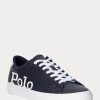 Námořnické / bílé pánské kožené tenisky Ralph Lauren Longwood Logo Námořnické / bílé pánské kožené tenisky Ralph Lauren Longwood Logo