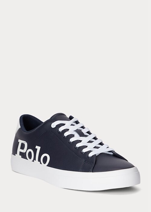 Námořnické / bílé pánské kožené tenisky Ralph Lauren Longwood Logo Námořnické / bílé pánské kožené tenisky Ralph Lauren Longwood Logo