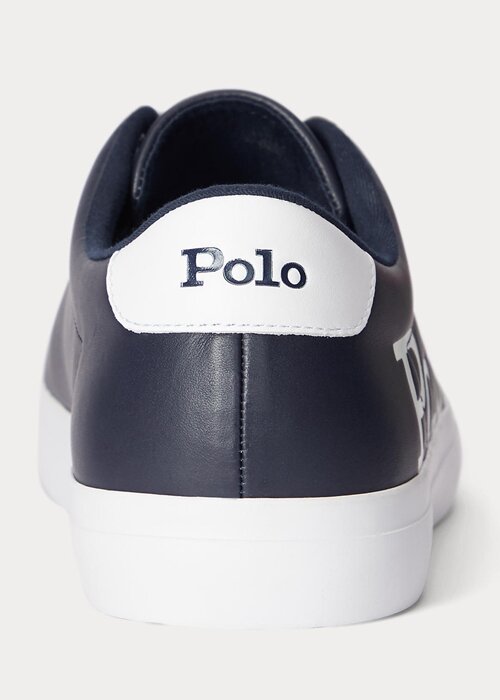 Námořnické / bílé pánské kožené tenisky Ralph Lauren Longwood Logo Námořnické / bílé pánské kožené tenisky Ralph Lauren Longwood Logo