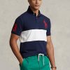 Námořnické / bílé pánské polokošile ze síťoviny Ralph Lauren Big Pony Námořnické / bílé pánské polokošile ze síťoviny Ralph Lauren Big Pony
