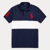 Námořnické / bílé pánské polokošile ze síťoviny Ralph Lauren Big Pony Námořnické / bílé pánské polokošile ze síťoviny Ralph Lauren Big Pony