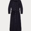 Námořnické dámské šaty Ralph Lauren s páskem z vlněné směsi