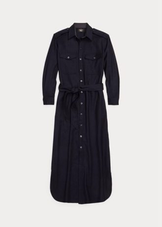 Námořnické dámské šaty Ralph Lauren s páskem z vlněné směsi