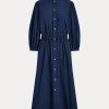 Námořnické dámské bavlněné širokolátkové šaty Ralph Lauren