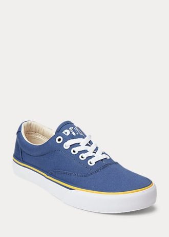 Námořnické dámské bavlněné plátěné tenisky Ralph Lauren Logo Námořnické dámské bavlněné plátěné tenisky Ralph Lauren Logo
