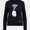 Námořnické dámské bavlněné svetry Tuxedo Bear Ralph Lauren Námořnické dámské bavlněné svetry Tuxedo Bear Ralph Lauren