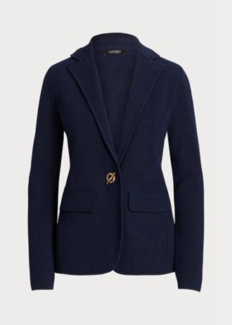 Námořnické dámské blejzry ze směsi bavlny Ralph Lauren Námořnické dámské blejzry ze směsi bavlny Ralph Lauren