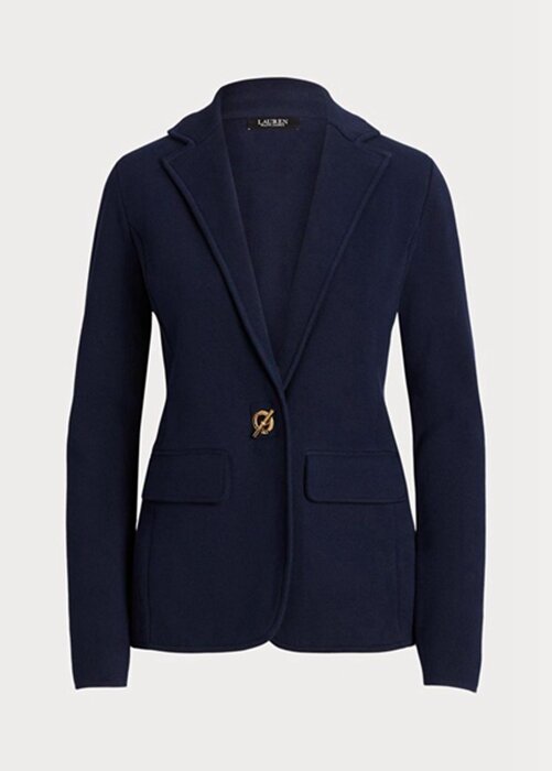 Námořnické dámské blejzry ze směsi bavlny Ralph Lauren Námořnické dámské blejzry ze směsi bavlny Ralph Lauren