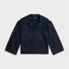 Námořnické dámské bundy Ralph Lauren Cropped Indigo Bavlna-lněná Námořnické dámské bundy Ralph Lauren Cropped Indigo Bavlna-lněná