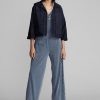Námořnické dámské bundy Ralph Lauren Cropped Indigo Bavlna-lněná Námořnické dámské bundy Ralph Lauren Cropped Indigo Bavlna-lněná