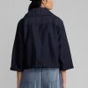 Námořnické dámské bundy Ralph Lauren Cropped Indigo Bavlna-lněná Námořnické dámské bundy Ralph Lauren Cropped Indigo Bavlna-lněná