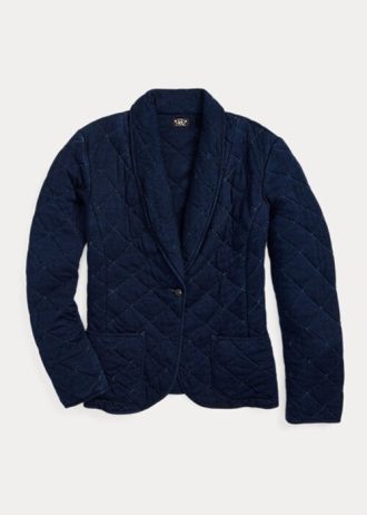 Námořnické dámské bundy Ralph Lauren prošívané Indigo Jersey