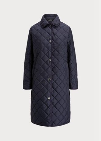 Námořnické dámské dlouhé prošívané bundy Ralph Lauren