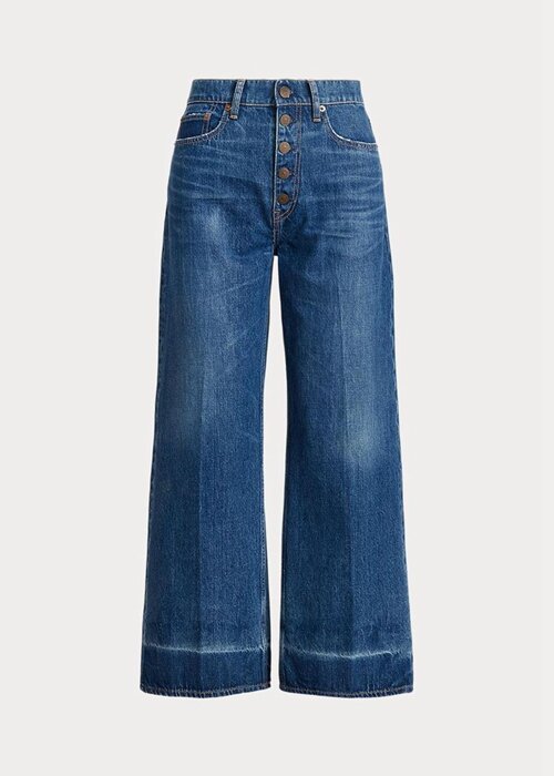 Námořnické dámské džíny Ralph Lauren s širokými nohavicemi Námořnické dámské džíny Ralph Lauren s širokými nohavicemi
