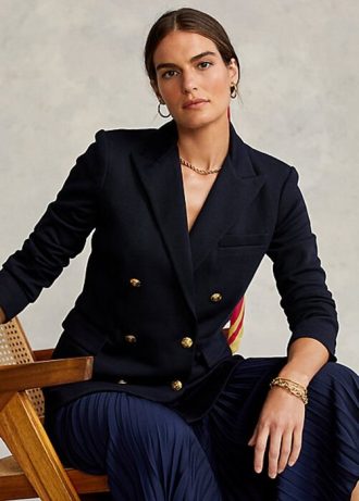 Námořnické dámské dvouřadé pletené blejzry Ralph Lauren
