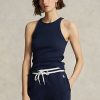 Námořnické dámské žebrované bavlněné tanky Ralph Lauren