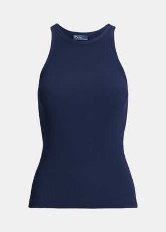 Námořnické dámské žebrované bavlněné tanky Ralph Lauren