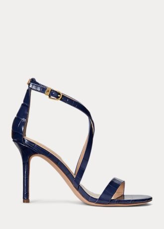 Námořnické dámské embosované kožené sandály Ralph Lauren Gabriele Námořnické dámské embosované kožené sandály Ralph Lauren Gabriele
