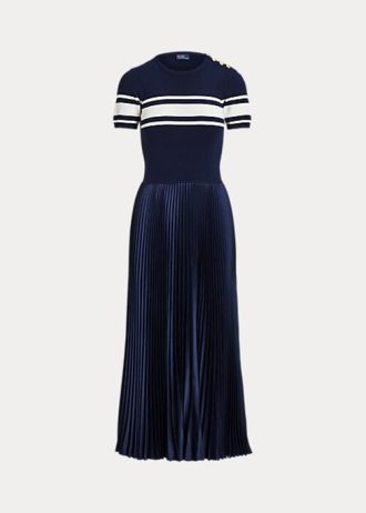 Námořnické dámské hybridní plisované šaty Ralph Lauren