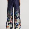 Námořnické dámské široké kalhoty Ralph Lauren Floral Charmeuse Námořnické dámské široké kalhoty Ralph Lauren Floral Charmeuse