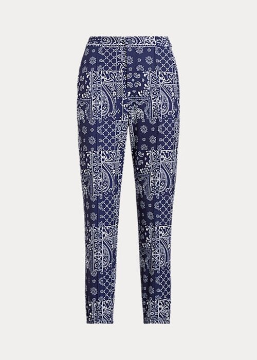 Námořnické dámské kalhoty Ralph Lauren Bandana-Print Jogger Námořnické dámské kalhoty Ralph Lauren Bandana-Print Jogger