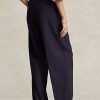 Námořnické dámské kalhoty Ralph Lauren s rovnými nohama z vlněné směsi