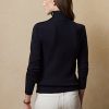Námořnické dámské kašmírové rolákové svetry Ralph Lauren s knoflíky Námořnické dámské kašmírové rolákové svetry Ralph Lauren s knoflíky