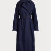 Námořnické dámské keprové kabáty Ralph Lauren ze směsi bavlny Námořnické dámské keprové kabáty Ralph Lauren ze směsi bavlny