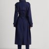 Námořnické dámské keprové kabáty Ralph Lauren ze směsi bavlny Námořnické dámské keprové kabáty Ralph Lauren ze směsi bavlny