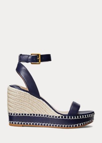 Námořnická dámská kožená espadrilka Ralph Lauren Hilarie