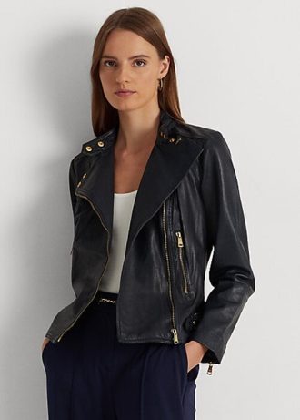 Námořnické dámské kožené moto bundy Ralph Lauren